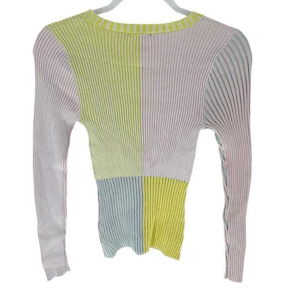 Rails Sweater Womens XS Pink Colorblock Pia Cashmere Blend Stretch Knit NEW - Picture 11 of 16